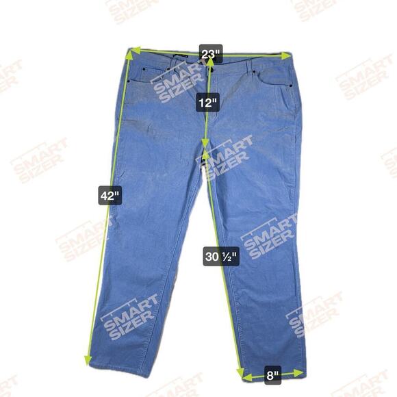 Talbots Sky blue High Rise Straight Leg Corduroy Pants Size 22W - Picture 5 of 10